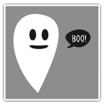 2 x Square Stickers 10 cm - Boo Ghost Halloween Cute Quote  #42225