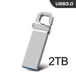 Clé USB portable en métal haute vitesse,clé USB,disque flash,clé USB,3.0 Go,2 To,1 To,SSD,512 Go - Type silver 2TB