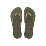 Havaianas Femme Hav. Slim Logo Metallic Tongs, Couleur Vert, Taille de le marque 33/34