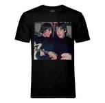 T-Shirt Homme Col Rond John Lennon Paul Mccartney Radio Show 70's Beatles