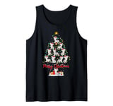 White Tiger Xmas Lighting Santa White Tiger Christmas Tree Tank Top