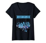 Womens Sorry, I’m late. Had a Milk Emergency V-Neck T-Shirt