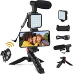 Vlogging Kit, Compatible Video Vlog Kit with Microphone LED Light Tripod,... 