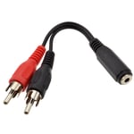 3.5mm 3.5 Stereo Jack Socket to 2 (Twin) Phono RCA Adapter Cable Lead Audio AV