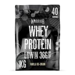 Warrior Whey Protein Powder – Up to 36g* of Protein Per Shake – Low Sugar, and Low Carbs – GMP Certified (Vanilla Ice Cream, 1kg)