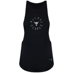 Under Armour The Rock All Day Hustle Strappy Tank Top Black - Womens Textile - Size Medium