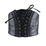 Fashion Dam Steampunk Faux Läder Sexig Underbust Midja Bälte Korsett Midjeträning Korsett Bustier