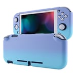 eXtremeRate PlayVital Customized Protective Grip Case for Nintendo Switch Lite, Gradient Violet Blue Hard Cover for Nintendo Switch Lite - 1 x White Border Tempered Glass Screen Protector Included