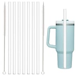 LLMSIX 6PCS Replacement Straws for Stanley 30oz 40oz Tumbler 12inch Long Reusable Clear Straws with 2PCS Cleaning Brushes Compatible with Stanley 14/20/30/40 Oz Cup