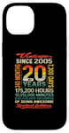 Coque pour iPhone 14 20 Years 240 Months of Being Awesome Born 2005 20e anniversaire