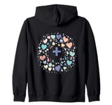 Colorful Heart Mandala Design for Mindfulness and Yoga Zip Hoodie