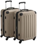 HAUPTSTADTKOFFER - Alex - Lot de 2 valises rigides Brillantes TSA, 65 cm, 74 l, Chmapanger, Champagne, 65 cm, Ensemble de valises