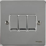 Schneider Electric GU1232WPC Ultimate Plaque plate 1 pôle 2 voies 3 voies Chrome