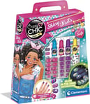 Clementoni 18689 Uñas brillantes en la oscuridad Crazy Chic-Shiny Make Up for