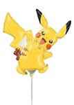 Pikachu Inflated Pokemon Mini Air Filled Balloon on Stick COMES INFLATED