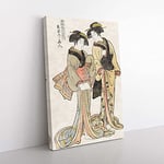 Big Box Art Beauties of The East by Kitao Shigemasa Painting Canvas Wall Art Print Ready to Hang Picture, 76 x 50 cm (30 x 20 Inch), White, Yellow, Brown, Green, Brown