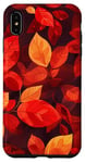 Coque pour iPhone XS Max Rouge minimaliste géométrique feuilles d'automne motif floral automne