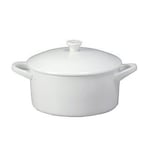 Cocotte Service Porcelaine Blanche avec Couvercle Ø 12 CM - MEDRI