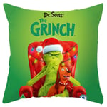 Christmas The Grinch Theme Kuddfodral Cover Grönt Monster Case Soffdekoration Dekorationer C 1Pc