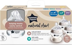 Tommee Tippee Natural Start Anti-Colic Baby Bottle, 150 Ml, 0+ Months Pack of 3