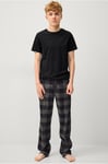 Ellos Collection - Pyjamasbyxor Henry i flanell - Svart