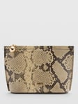 Mango Cyrus Snake Effect Pouch Bag, Light Beige