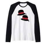 Laurel & Hardy Comedy Duo Hats Raglan Baseball Tee