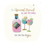 Birthday Card - Special Friend - Gin - 3D Foiled - Talking Pictures