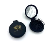 Foxy Locks Compact Travel Mirror Brush Black