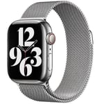 Apple Silver Rostfritt Stål Milanese Loop för 38mm 40mm 41mm Klockor