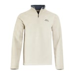 Weird Fish Mens Newark Grid Eco Friendly Quarter Zip Fleece Top (Ecru) material_Synthetic - Size 2XL