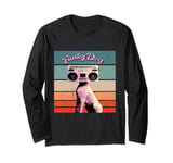 Funky dog retro boombox surreal pop cultures humor music Long Sleeve T-Shirt