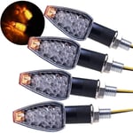 4 st LED-blinkers för motorcykel, 14 LED, 12 V, vattentäta, rullande blinkers, universal för motorcykel, scooter, fyrhjuling, cruiser, terräng