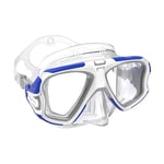 Mares Edge, Masque de plongée avec Double lentilles et Boucles intégrées sur Le Cadre, Adulte, Taille Unique Bleu/Transparent