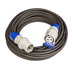 Poly Pool PP2652 Rallonge CEE 3 pôles 20 m Câble 3G1,5 mm² Fiche et Prise Industrielle IEC309 Grande 16 A IP44 Idéal pour Camping-Car