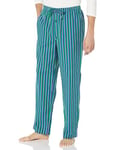 Amazon Essentials Pantalon de Pyjama en Flanelle - couleurs abandonnées Homme, Bleu Vert Rayures, XS