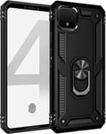 Cas De Téléphone For Google Pixel 4 Mobile Téléphone Cas Et Support Avec Porte Anneau Magnétique Case Heavy Duty Protection Anti Choc For Google Pixel 4 Cell Phone Back Cover Color Black