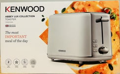 Kenwood Abbey Lux Toaster, 2 Slot, 7, Reheat, Defrost. Silver/ White. New In Box