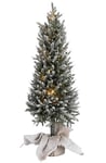 J-LINE - Sapin DE Noel + LED + Pot Jute Plastique Vert ENNEIGE Large