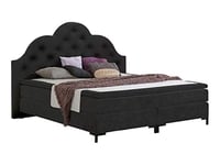 Atlantic Home Collection Caro Lit à sommier tapissier 180 x 200 cm avec surmatelas (H2), Noir Nuit