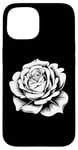 iPhone 15 floral white rose graphic Beautiful flower plant cute design Case