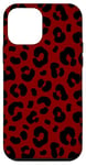 Coque pour iPhone 12 mini Rouge foncé, points noirs, noir et rouge