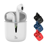 BlueElement Pop Bluetooth 5.1 TWS - Casque stéréo 3D HD sans Fil, Autonomie de Batterie 12H, boîtier de Charge LED, Facile à connecter, Micro intégré, léger et Confortable pour iPhone/Android (Blanc)