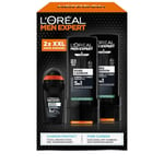 L'Oréal Men Expert Coffret cadeau pour homme avec déodorant 5 en 1 et gel douche XXL 5 en 1 pour cheveux, corps et visage, pack avantageux avec déodorant Carbon Protect et nettoyant corporel Pure