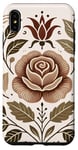 Coque pour iPhone XS Max Rose florale botanique, style bohème minimaliste, roses d'amour