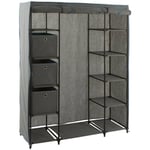 Armoire penderie 3 boîtes tissu gris anthracite - 5 Five Gris anthracite