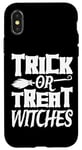 Coque pour iPhone X/XS « Trick or Treat Witches » avec inscription amusante pour Halloween