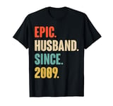 15th Year Wedding Anniversary Best Epic Husband Since 2009 T-Shirt