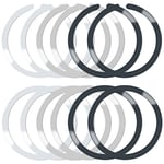 12 Pcs Magnetic Wireless Charging Metal Ring with Sticker, 2 Styles, Universal Ultra Thin Notched and Round Ring Conversion Kit Compatible with MagSafe iPhone 13 12 Pro Mini Max Galaxy S21, 3 Colors