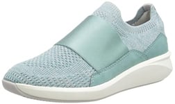 Clarks Women's Un Rio Mule, Turquoise Knit, 4 UK